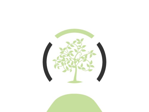 a flat design of arbor landscape logo made to look like a person's headshot placeholder